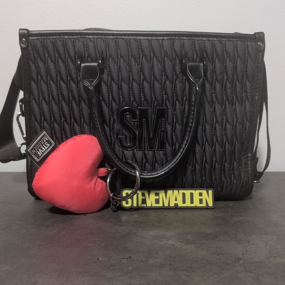 Steve Madden Black Quilted Women's Bag